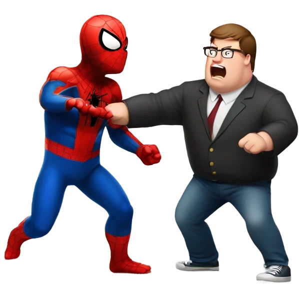 Peter griffin fighting with spiderman emoji