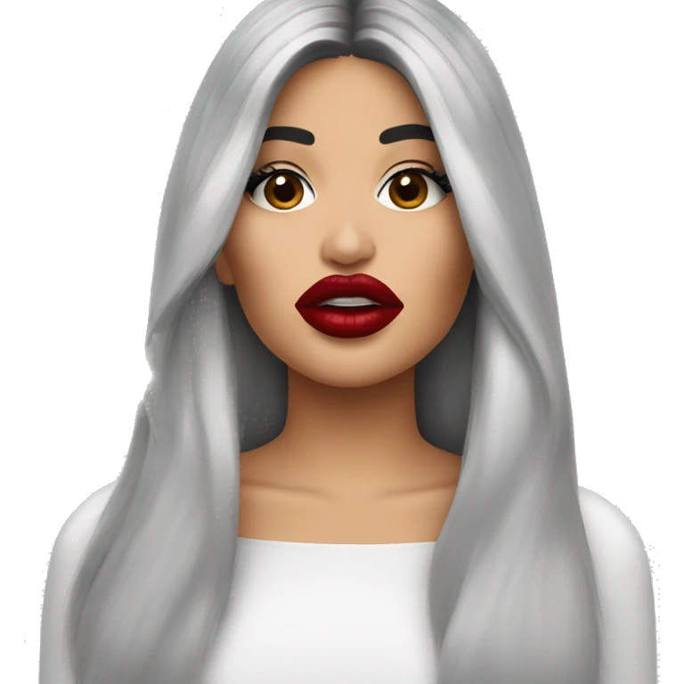 Kylie Jenner holding her lipstick lips emoji