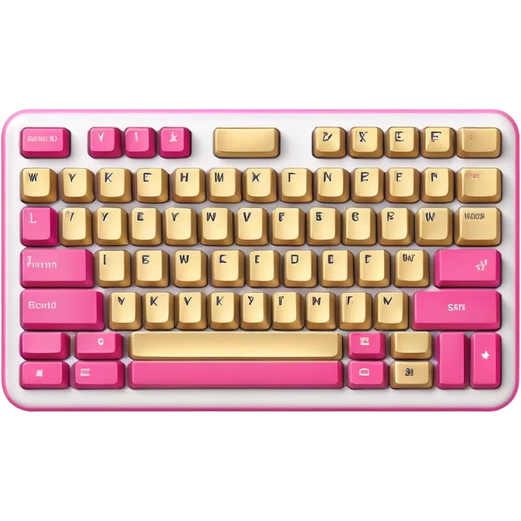 Computer keyboard with gold color F3BA2F and pink-red color FE0054 emoji