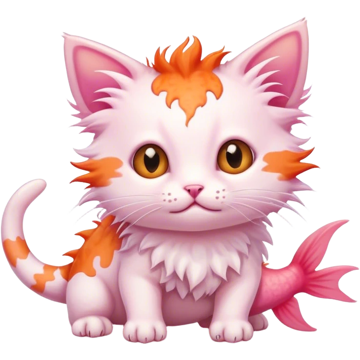 kitten with axolotl  emoji