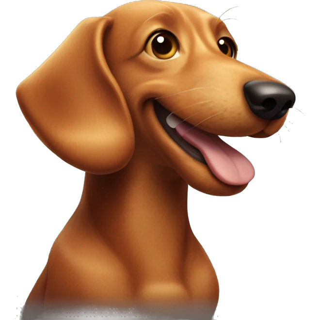 wired haired ginger sausage dog smiling  emoji