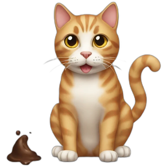 Cat eating poop emoji