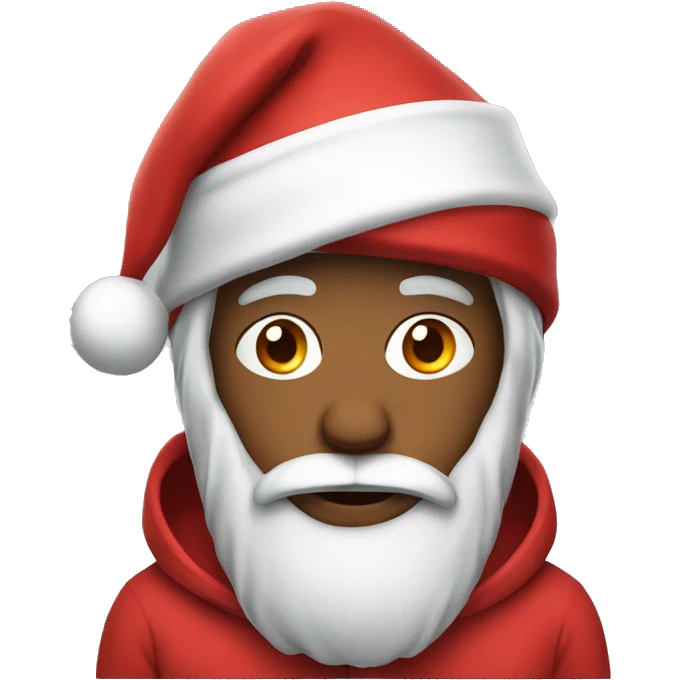 man wearing santa hat with hoodie emoji