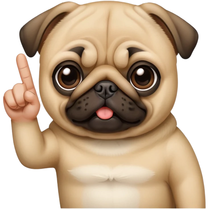 pug holding middle finger  emoji