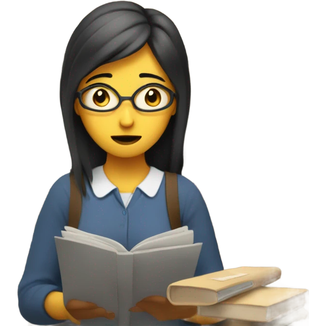 Lady struggling a lot with math emoji