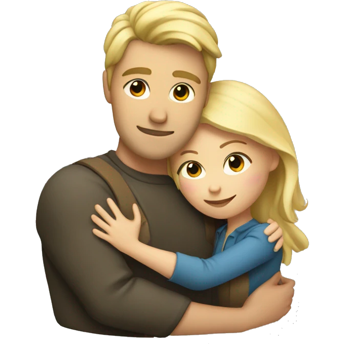 Hug man and woman blonde emoji