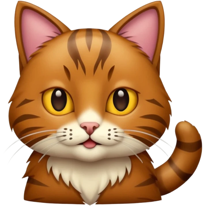 eine braune flauschige niedliche katze  emoji