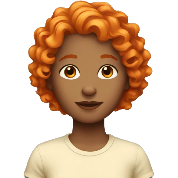 Girl with curly orange hair  emoji