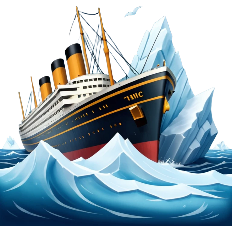 titainic crashing into an iceberg emoji