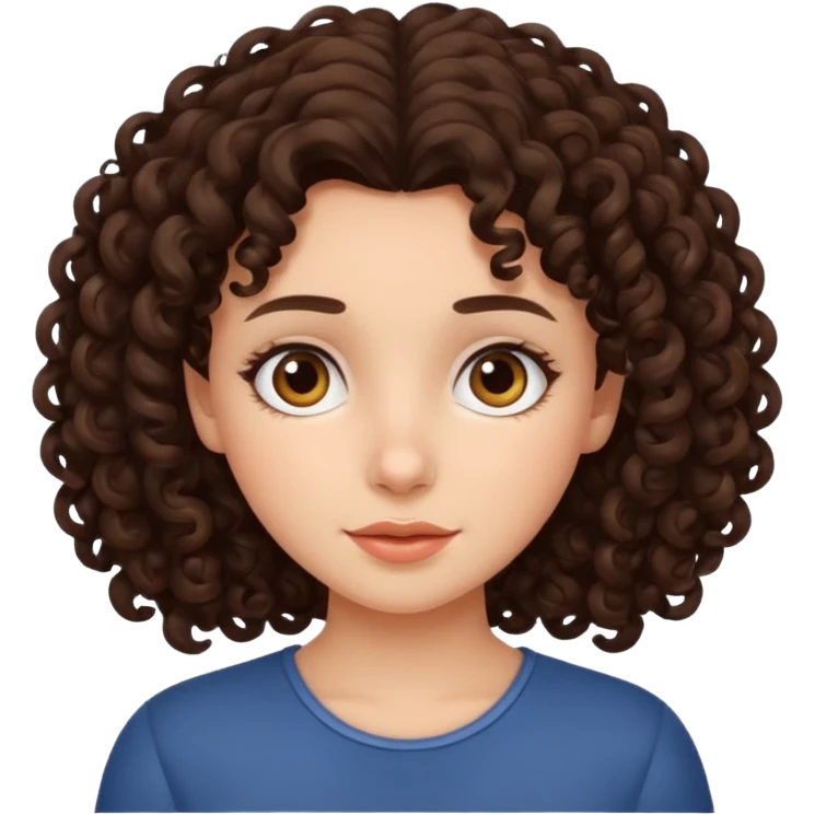 Dark brown Curly hair girl emoji