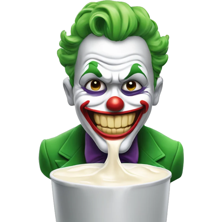 Joker dribbling in milk emoji