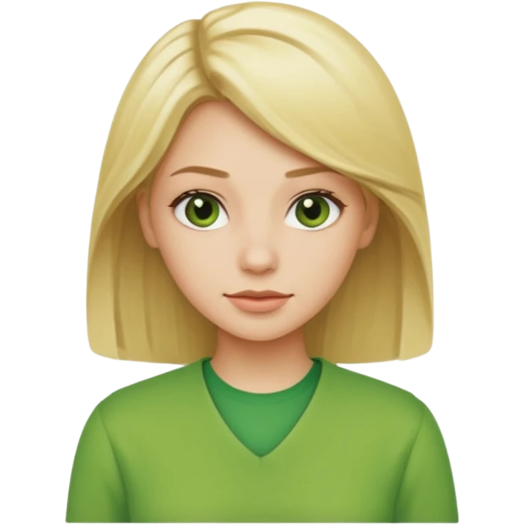 blonde women with green clothes emoji