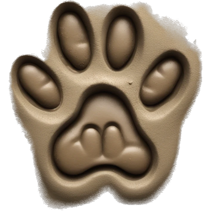dog paw imprint in mud emoji