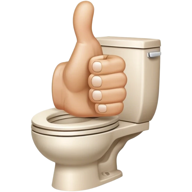 Thumbs up hand coming out of toilet emoji