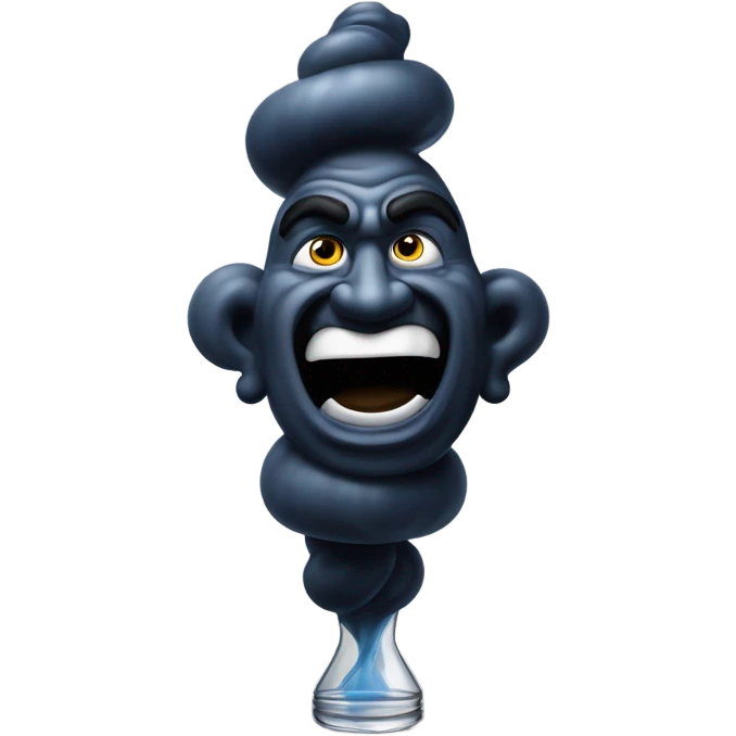 Dark cloud of despair that is a genie coming from a bottle stopped by Solomon  emoji