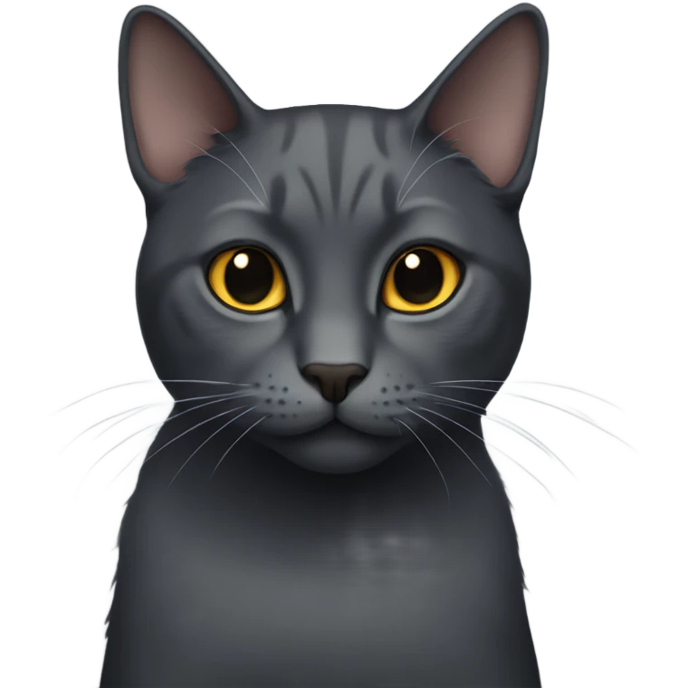 Dark grey cat no lines emoji