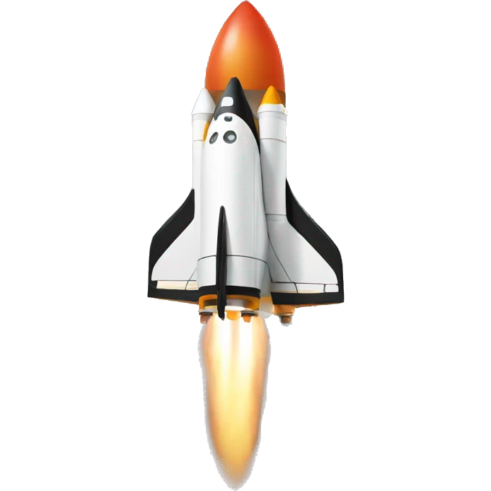 A black rocket that takes off, showing the symbol 0 emoji