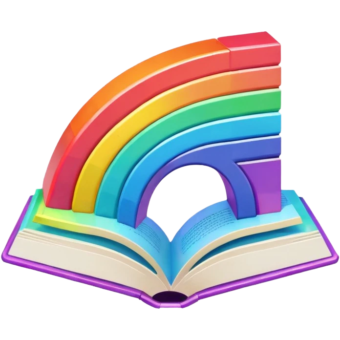 fantasy magic RAINBOW book low poly emoji