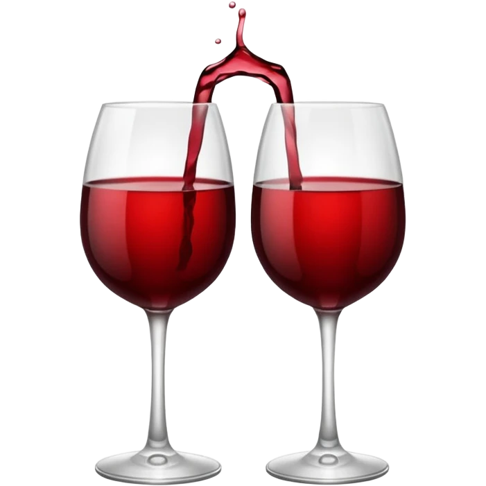 2 red wine glasses are cheered emoji