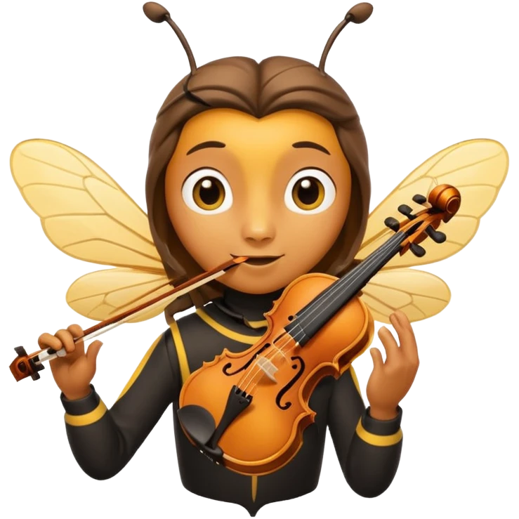Bee playing violin on his shoulders emoji