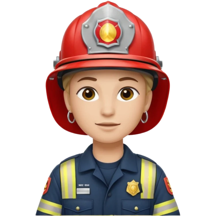 Fireman with earrings 
 emoji