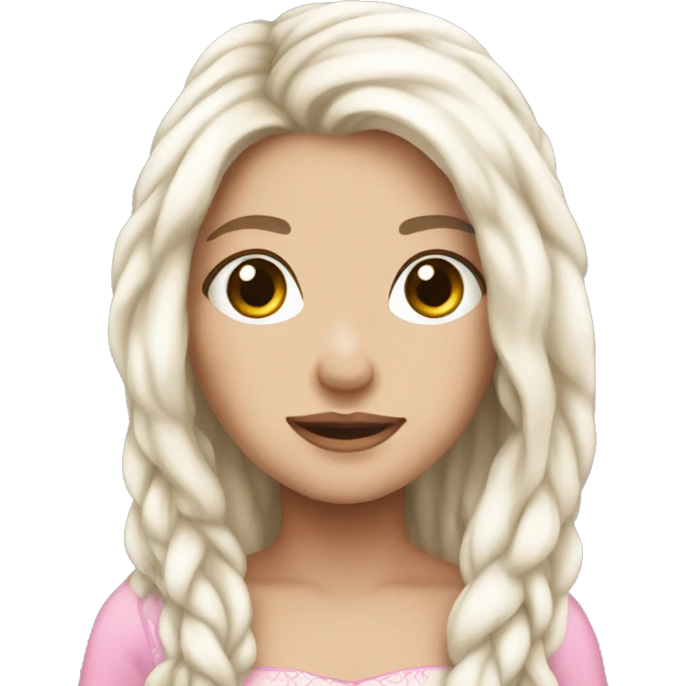 pink princess white skin long hair emoji