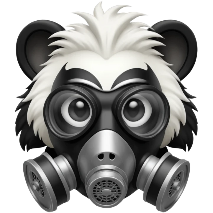Skunk wearing gas mask  emoji