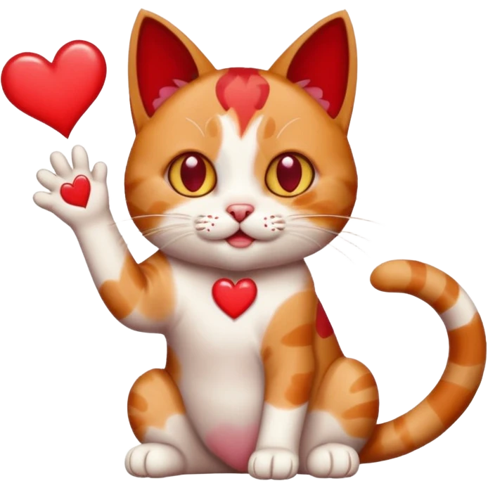 A cat throwing up hearts emoji
