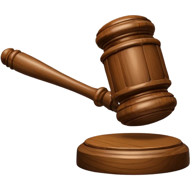 Courtroom Items, Gavel – wooden hammer used by the judge

 emoji