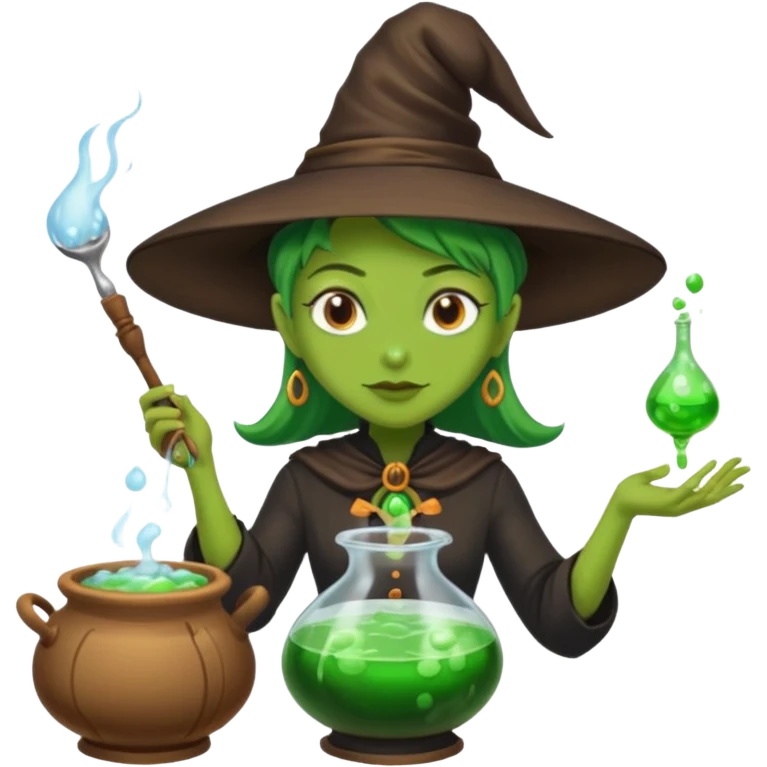 green witch cooking potion emoji