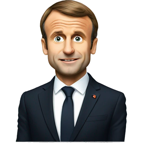 Emmanuel Macron avec un hauts  emoji