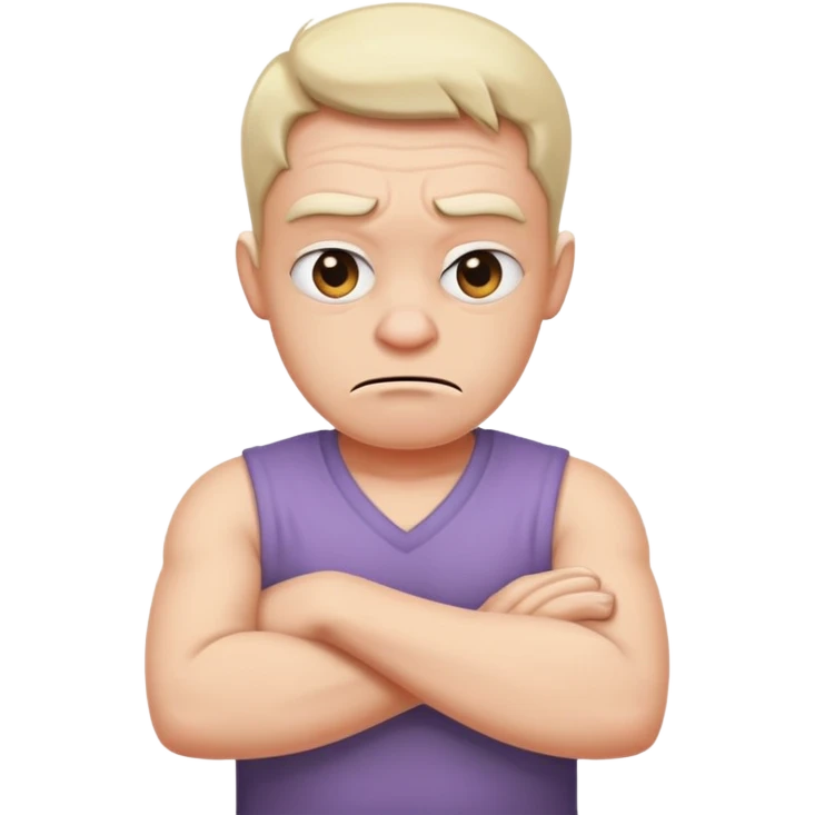 A mad person with his arms cross his neck  emoji