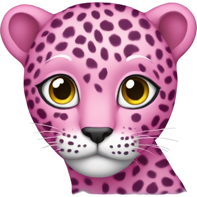Pink leopard emoji