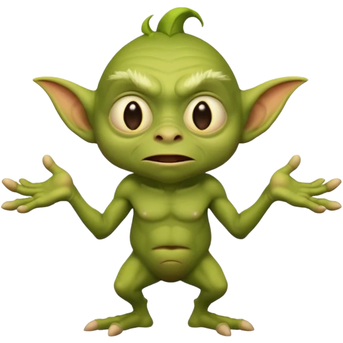fantasy night goblin shrugging emoji