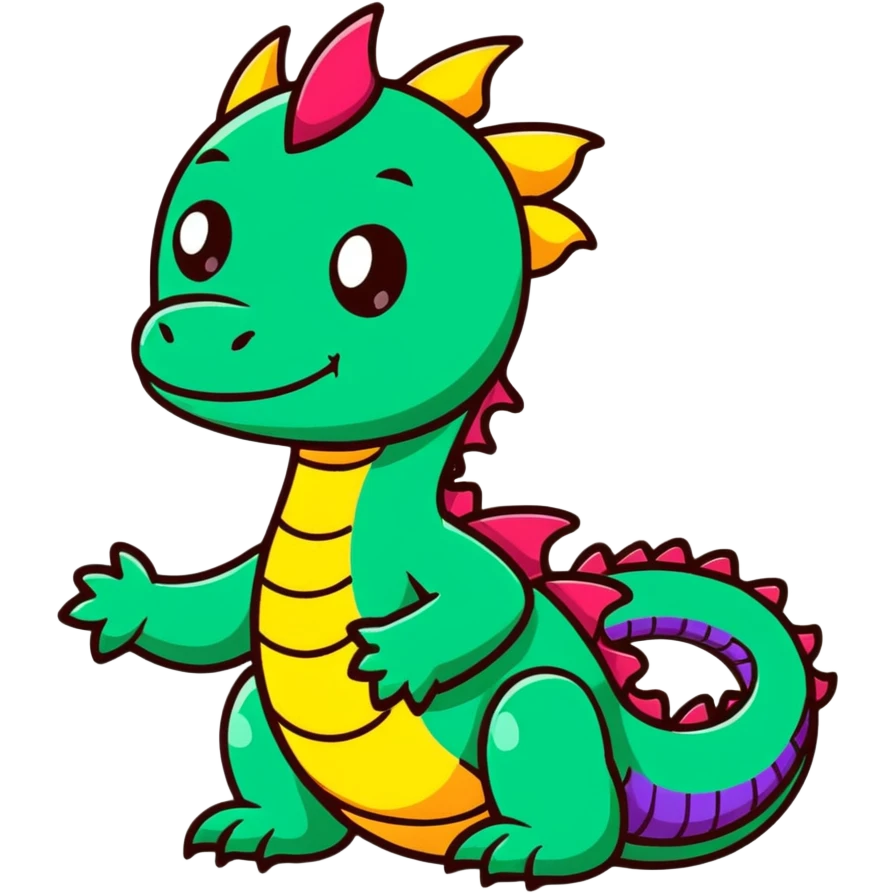 small colorful baby dragon emoji