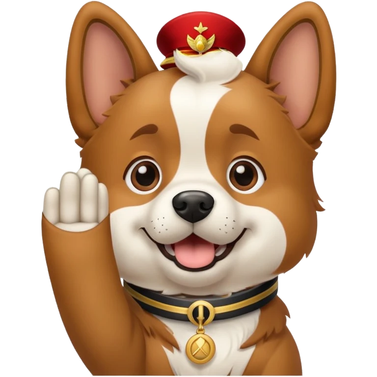 Dog saluting emoji