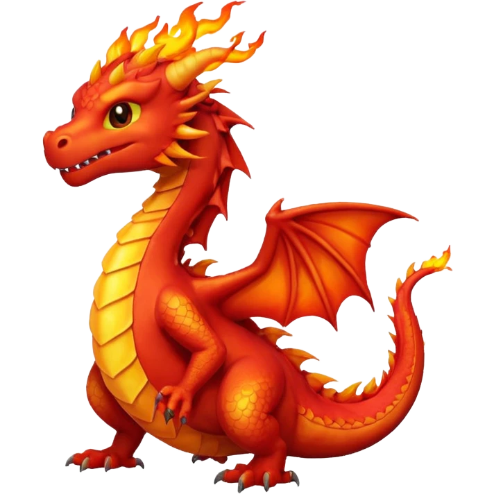 A cute small fire dragon emoji