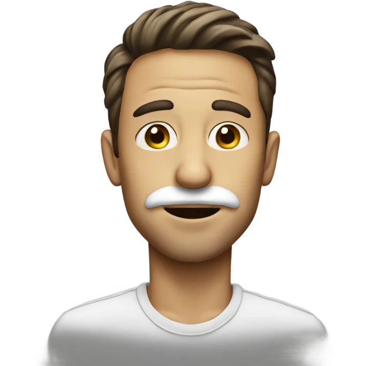 man with sugar on nose emoji