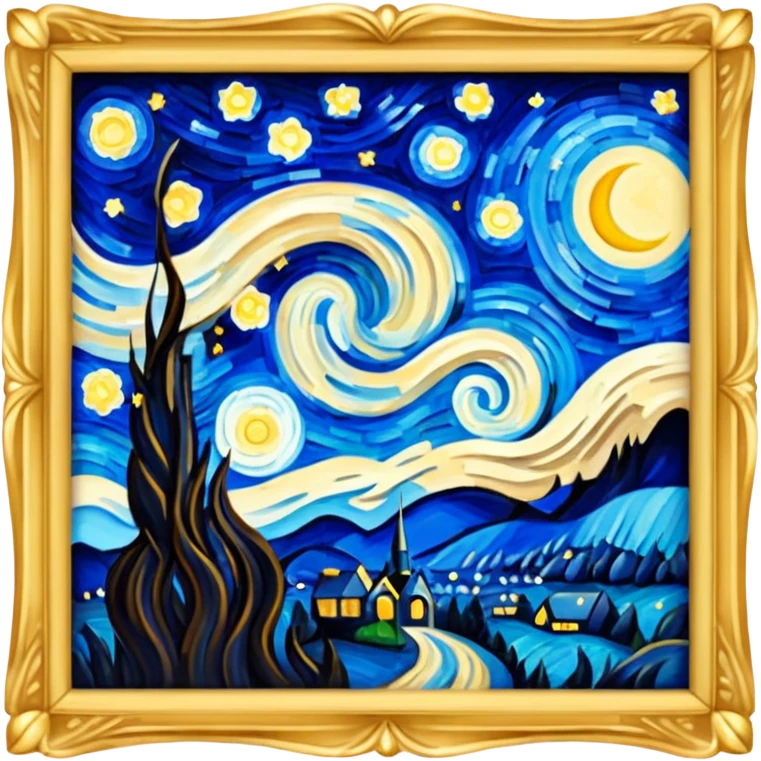 The Starry Night painting frame emoji