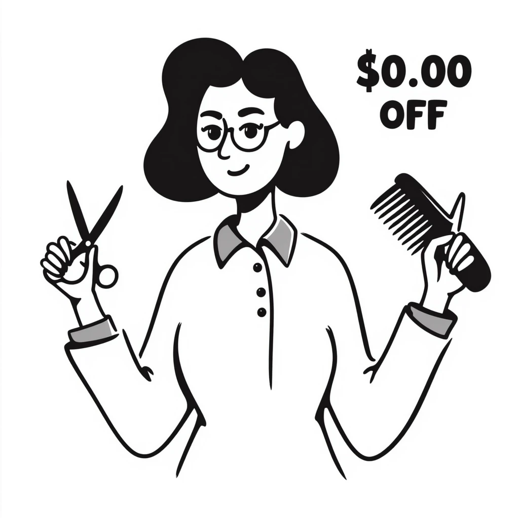 hair salon marketing flyer style, special promotion emoji