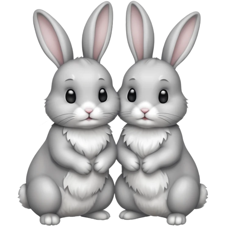 two rabbits colllobrating emoji
