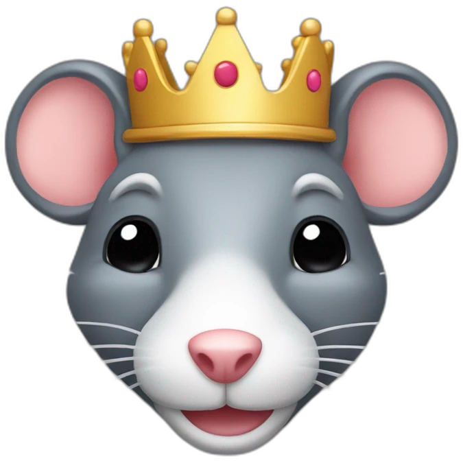 Rat sale avec une couronne emoji