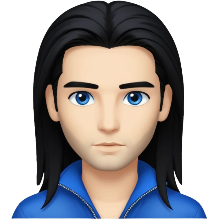 Bill Kaulitz with black long hair emoji