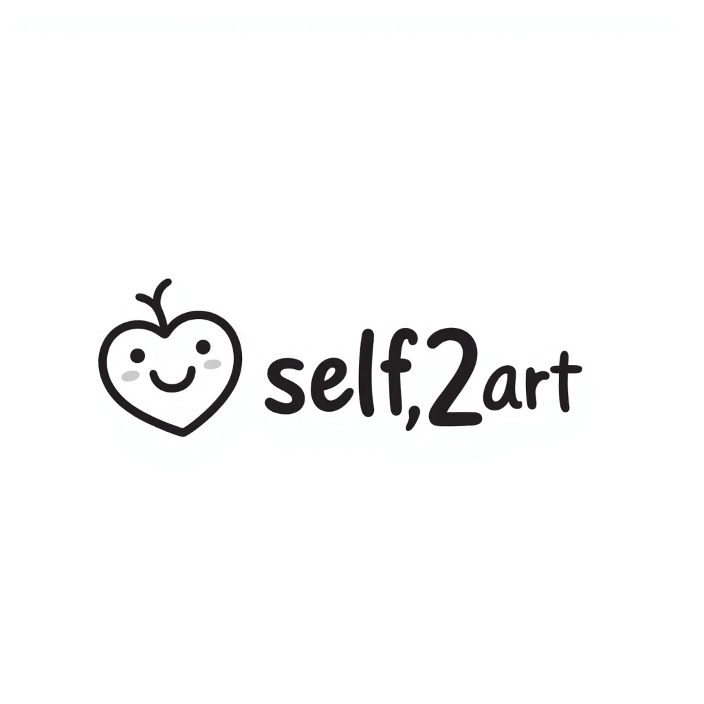логотип для AI SaaS сервиса self2.art, современный минимализм, doodle стиль emoji
