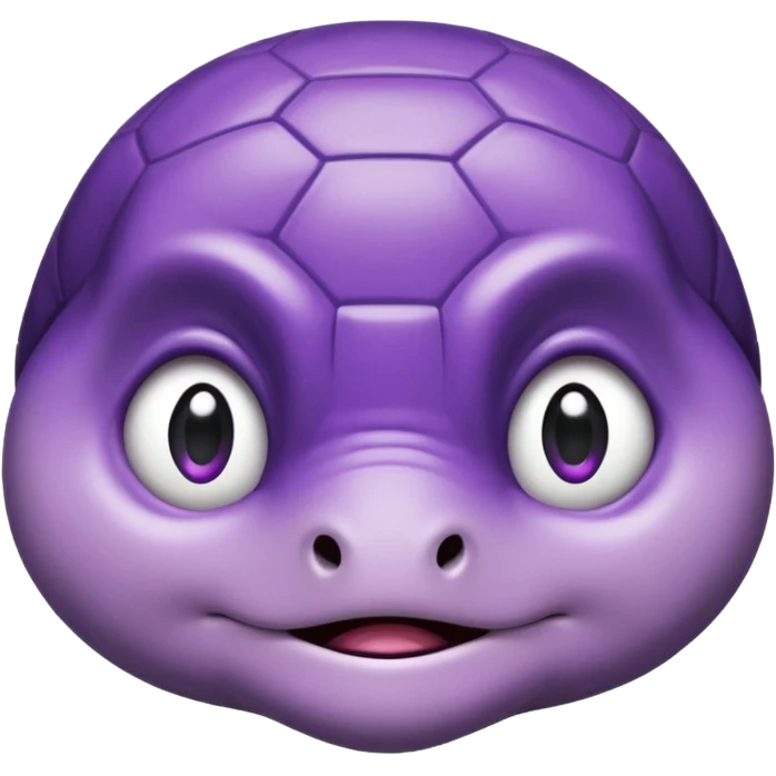 Crying turtle wearing purple emoji