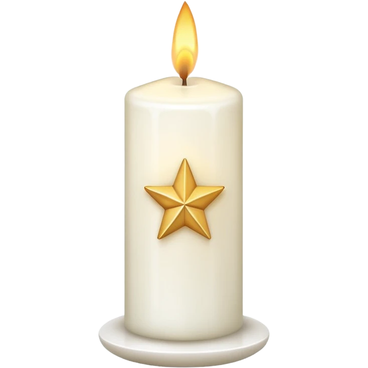 white candle with a star-shaped base emoji