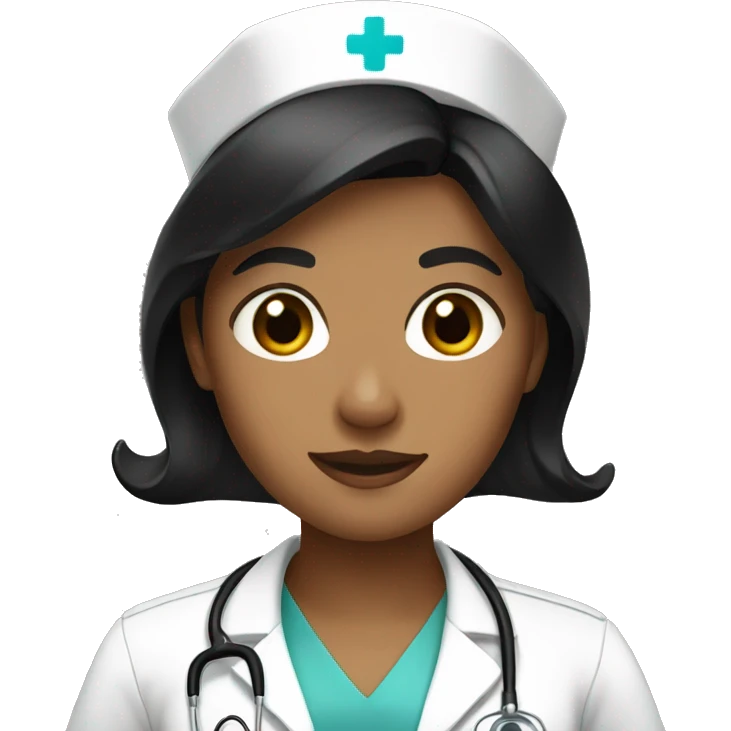 Light brown nurse with black hair emoji