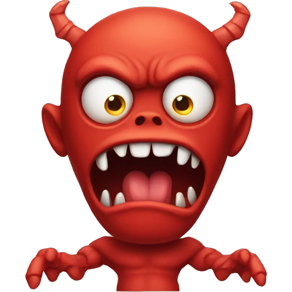 Red Monster with no eyeballs and he rib cage emoji