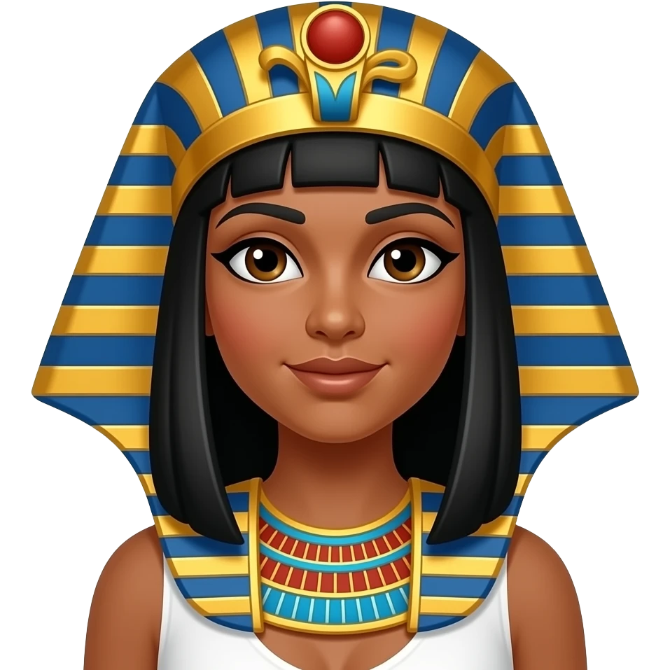 Darker skin  and hair Egyptian queen emoji