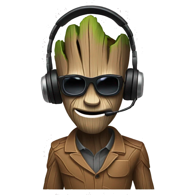 groot telemarketer with headset emoji